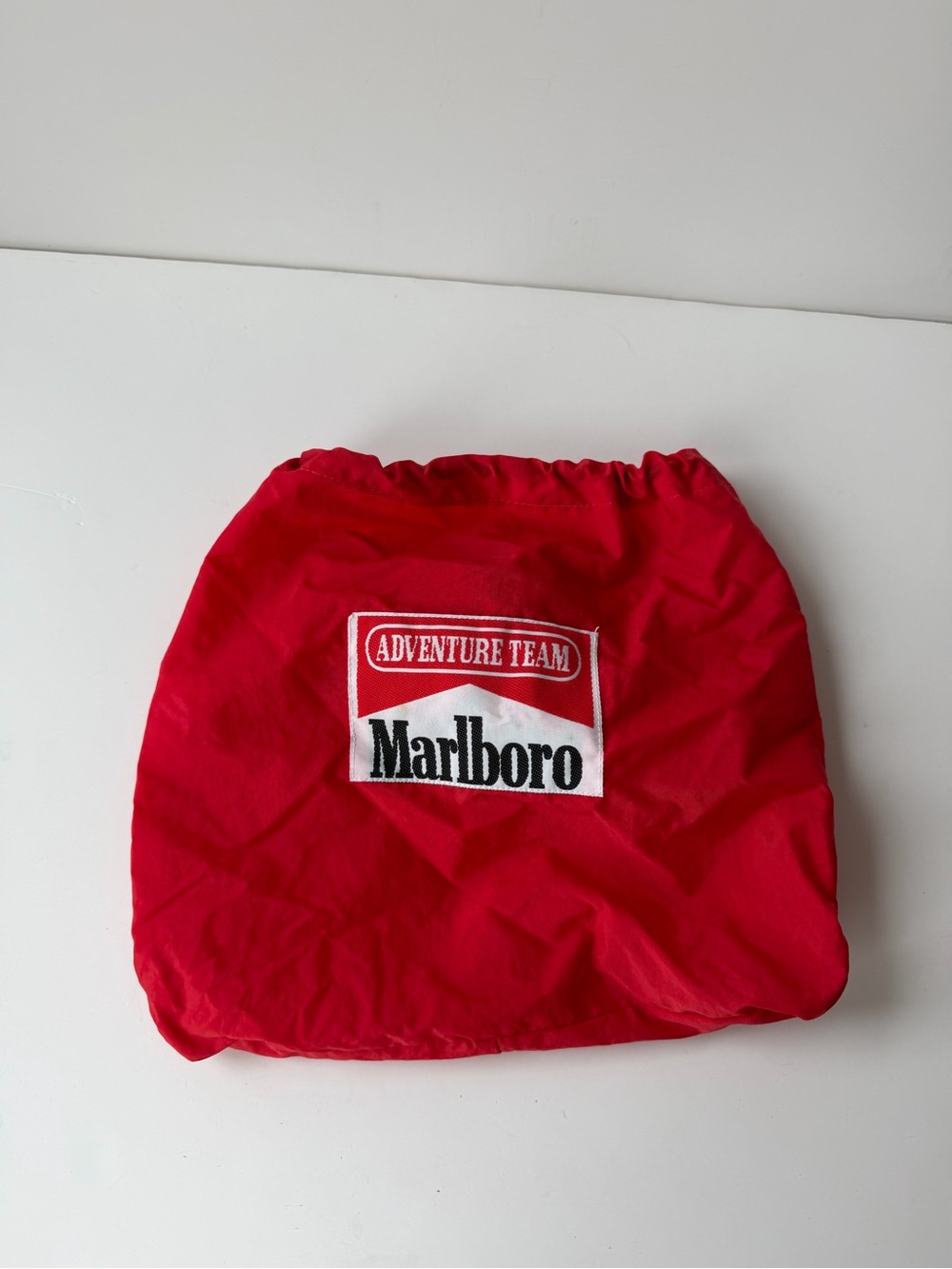 Vintage 90s Marlboro Adventure Team Red Draw String Pouch Bag Vtg